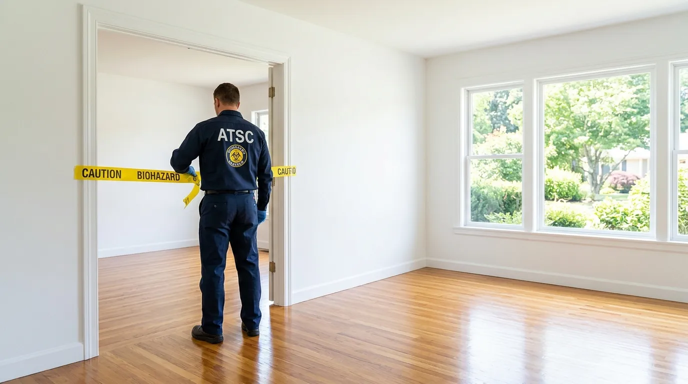 Certified biohazard cleanup crew performing Trauma Scene Cleanup in Strongsville